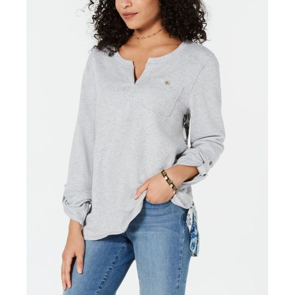 Style & Co Printed Tiered Back Top